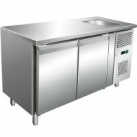 2-türiger Umluft-Kühltisch mit Spülbecken