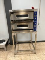 GGF Pizzaofen mit zwei Kammern für 8 Pizzen à 360 mm, 12 kW, 1010 x 850 x 750mm (BxTxH) Gebraucht