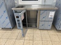 Chromonorm Getränketheke | 1 Becken links | 1 Tür | 2 Schubladen | Neuware